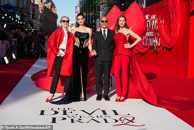 Stanley, 65, wore a smart suit from Paul Smith while Meryl, 76, opted for a smart red jacket and white shirt