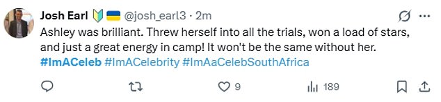 They wrote: 'Ashley deserved to win!! Scarlett should be the winner (again) in my eyes'