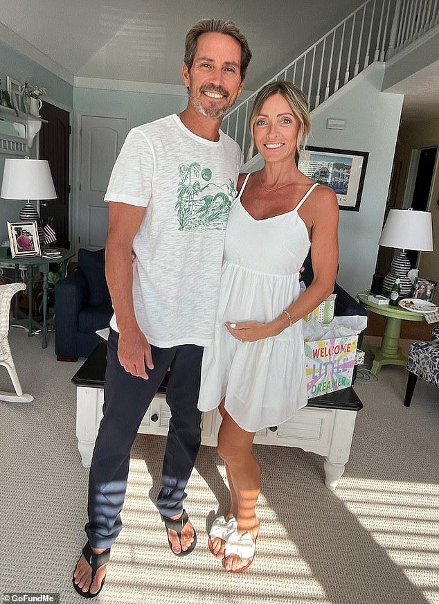 Steven Mills and Tiffany Score during her pregnancy with their non-biological daughter Shea