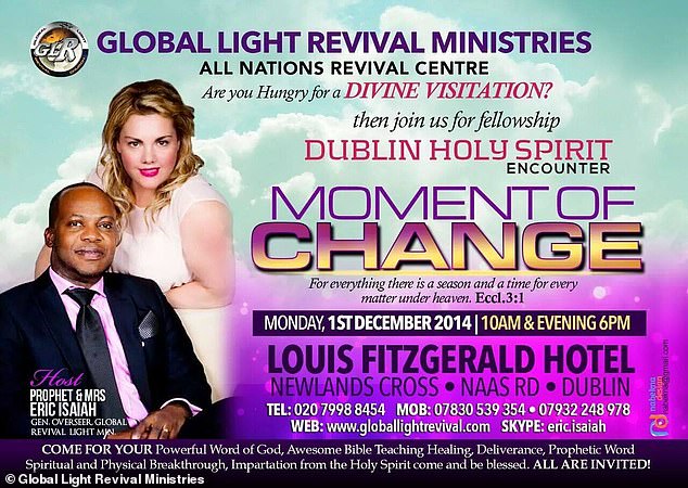 Charmain Speirs became known as the ¿First Lady¿ at Adusah¿s Global Light Revival Church, and had a celebrity status within the congregation as the wife of ¿prophet¿ Eric Adusah