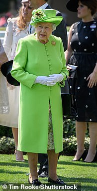 Queen Elizabeth II, in lime green, at day one of Royal Ascot, on June 20, 2017