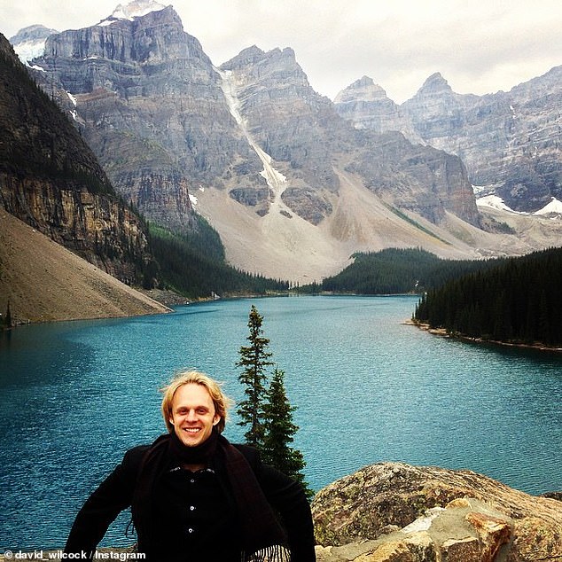 Wilcock was living in a home near Nederland, a small mountain town in Boulder County, Colorado, at the time of his death. He is pictured at Lake Louise in Western Canada