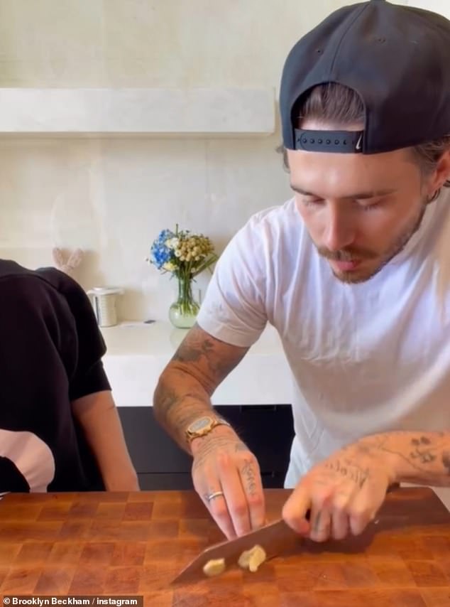 One follower quipped in the comment section 'return daddy's watch,' referring to the rose-gold Patek Philippe Nautilus that Brooklyn's father David gave him on his 21st birthday