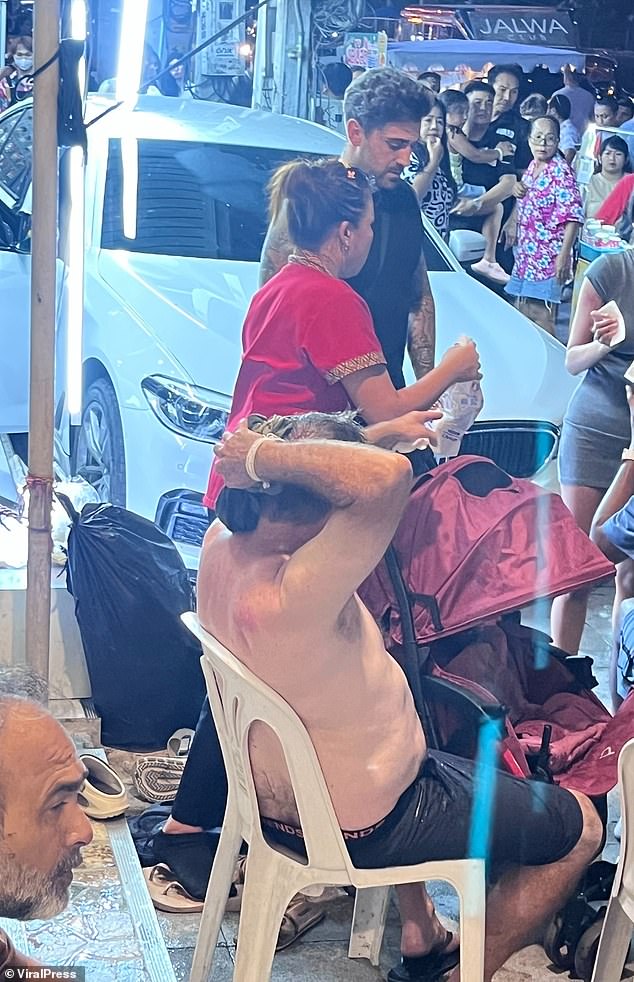 The Australians were among five people hit by the car while walking outside a massage store in Pattaya