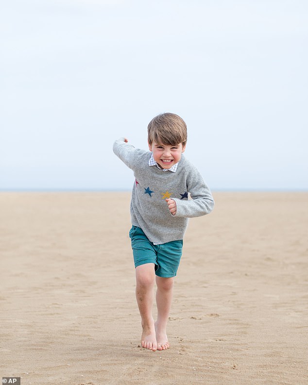 In one photo, Louis can be seen charging towards the camera