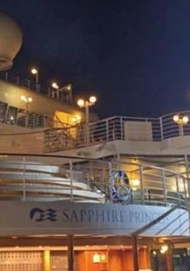 Video footage shows an announcement being made to passengers that life jackets had been spotted in the water