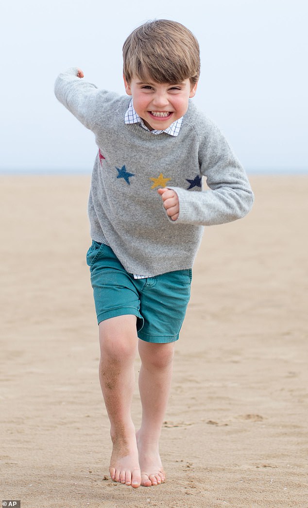 In one photo, Louis can be seen charging towards the camera