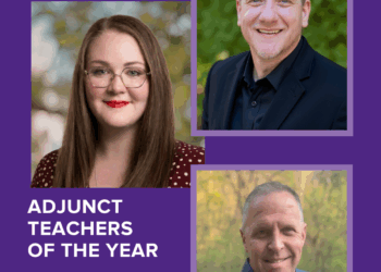 Graphic image with all the adjunct teachers of the year