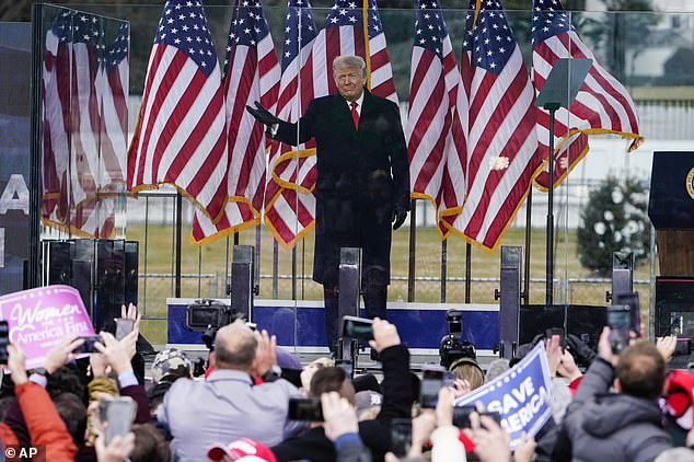 President Donald Trump speaking at a rally near the White House before supporters stormed the US Capitol to try to stop Congress from certifying President-elect Joe Biden¿s victory