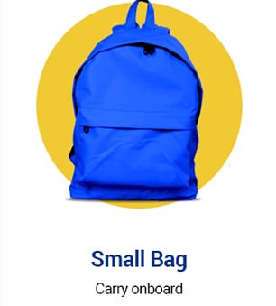 Different airline, different terminology: There's no consistency in wording across carriers. Pictured: A Ryanair 'small bag'
