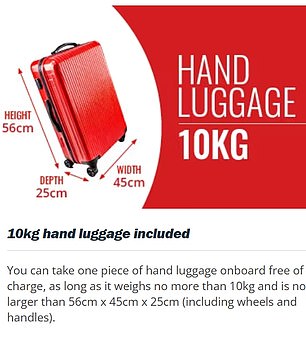 Jet2's 'hand luggage', which is significantly larger than what Ryanair offers for free