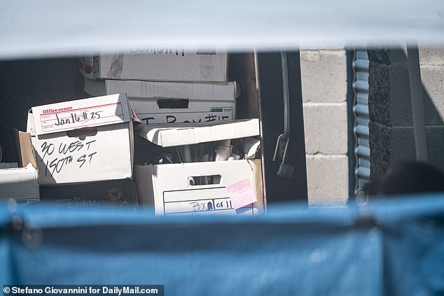 Boxes of files and evidence removed from his home and office that were placed in a truck