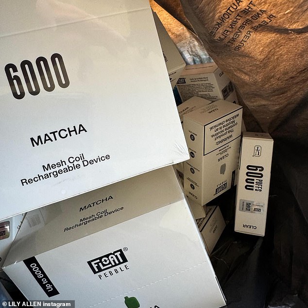 Another snap showed her huge haul of vapes