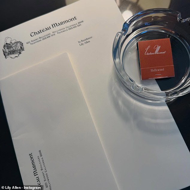 She also stayed in the iconic and swanky Chateau Marmont in Hollywood