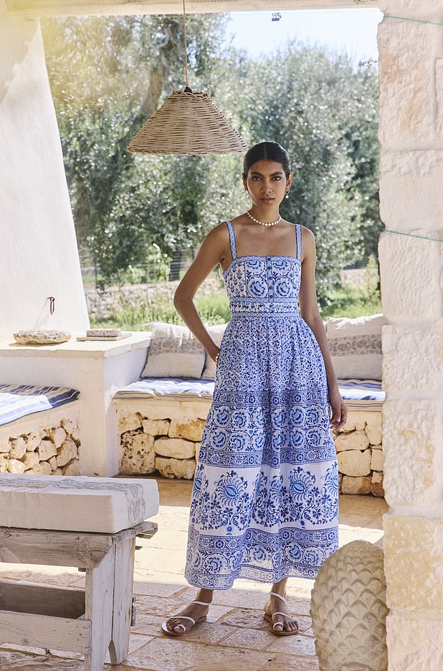 Pink City Prints Azure Patchwork Nuri Dress