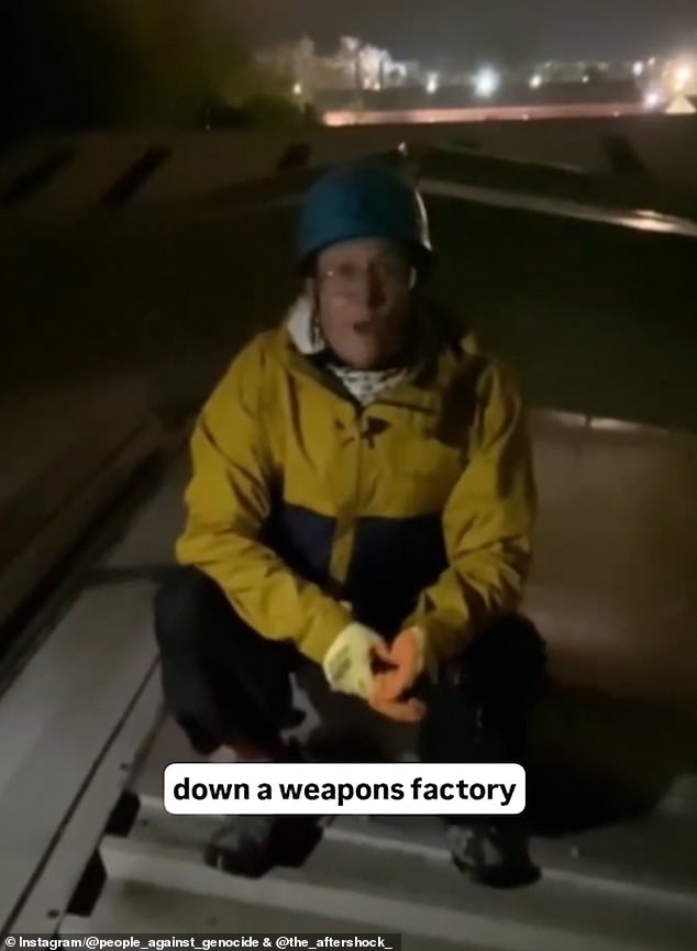 A member of the group, referring to today being the 110th anniversary of the Easter Rising - and said 'we are here, today, to shut Elbit down'