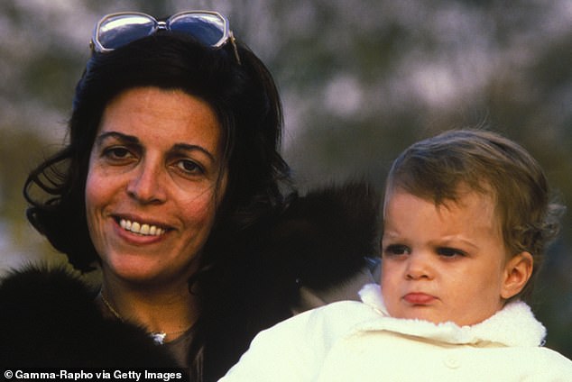 On her 18th birthday, the heiress inherited $2.7billion from her mother, who was tragically found dead in her bath tub aged 37, when Athina was just three years old (pictured together)