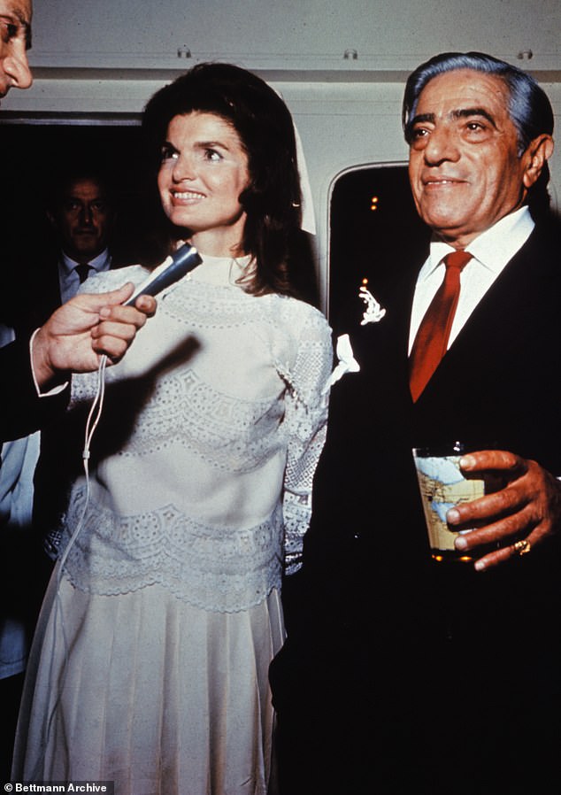 Aristotle with his second wife and former spouse of US President John F. Kennedy, Jackie Kennedy Onassis