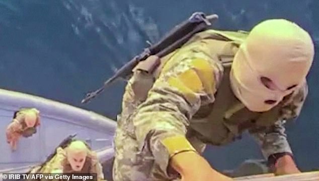 It comes as the Iranian regime shared footage claiming to show naval forces seizing a cargo ship in the Strait of Hormuz