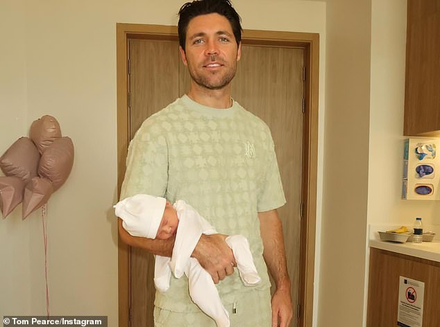 He wrote: 'Welcome to the world, Ariella Lua Pearce¿ you have our hearts. Couldn¿t be more proud of my lovely wife for growing our beautiful girl. 22/04/2026'