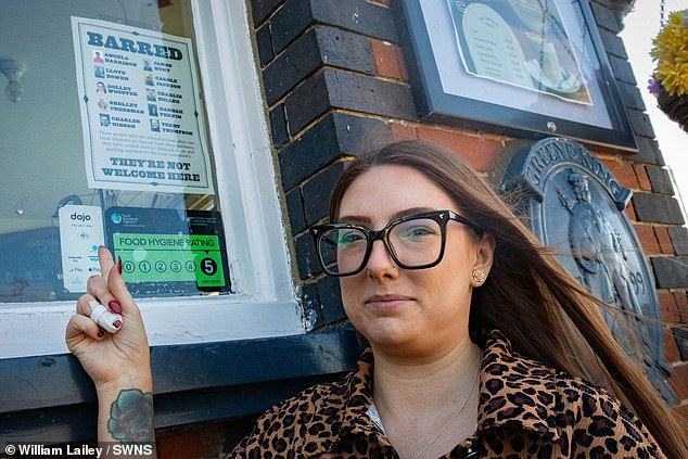 Lauren Shorter, a barmaid at The Old House at Home, said she thought the parking charges were 'unfair'. The 34-year-old (pictured) said the pub had decided to ban the local councillors as they were fed up with 'losing local business'