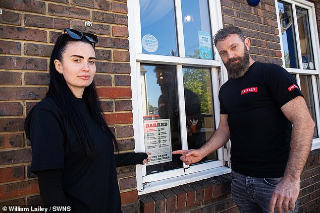 Bar managers Fayleigh Mcilroy and Matthew Nichol (pictured) agreed they would 'politely refuse' to serve the ten councillors were they to come through the pub's doors