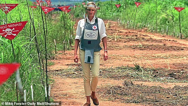 The Duke's visit mirrored Princess Diana when, in 1997, she famously walked through a minefield in Angola, in central Africa, wearing a HALO Trust flak jacket and helmet