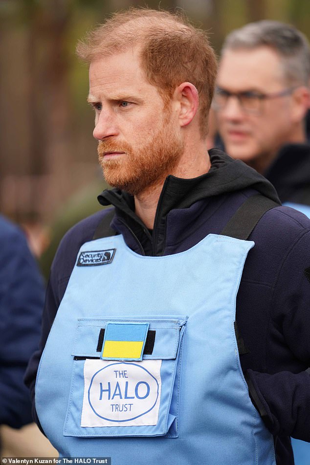 During his visit to Bucha, the Duke of Sussex also paid his respects to a memorial dedicated to the civilians who have been killed in Russia's occupation of the town