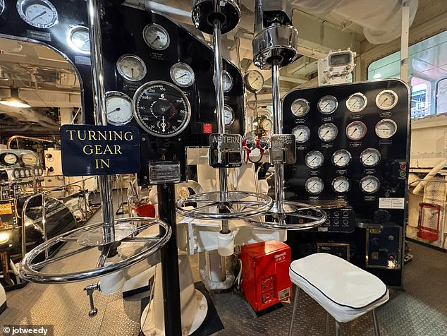 The engine room onboard Britannia looks as pristine today as it did during its royal service