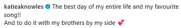 In the absence of a father, Katie's 18-year-old half-brother Freddie (left) joined her full brother Anthony (right) in walking her down the aisle for her lavish wedding to Nick last year