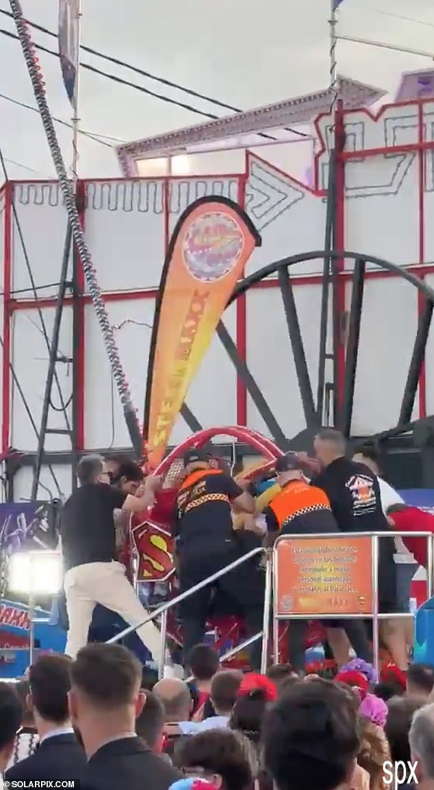 Screen grab shows emergency workers at the site of the incident