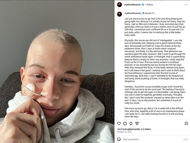 The teenager's journey was followed by 444,000 people after she was diagnosed in 2021