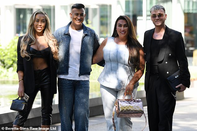 The girls arrived with Junaid and Harry Derbidge for a busy day of interviews ahead of the next series which is set to air on April 26