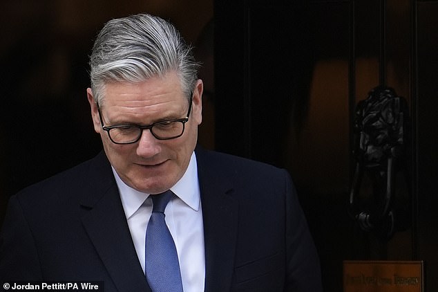 Lord Hermer, who is one of Sir Keir Starmer's closest allies, has faced claims that while in private practice he sought an hourly fee of £450 for pursuing claims of war crimes against British soldiers later found to be ‘deliberate lies’. Pictured: Sir Keir leaving No 10