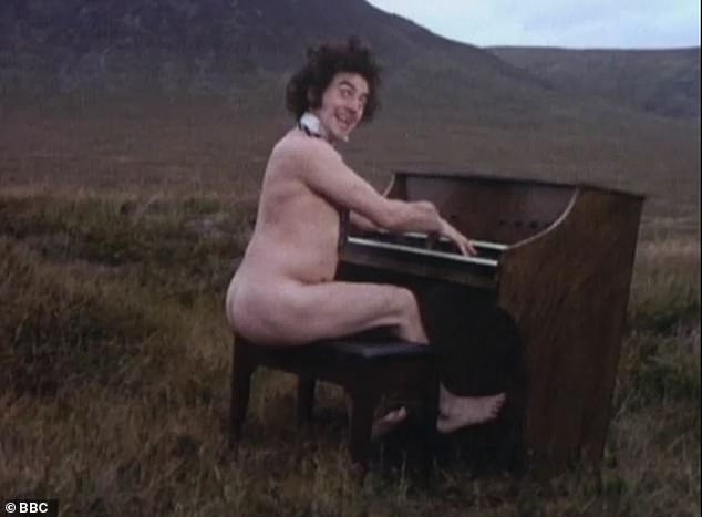 The bronze sculpture depicts the actor as the nude organist (pictured), a character he played in the much-loved sketch comedy television series Monty Python's Flying Circus