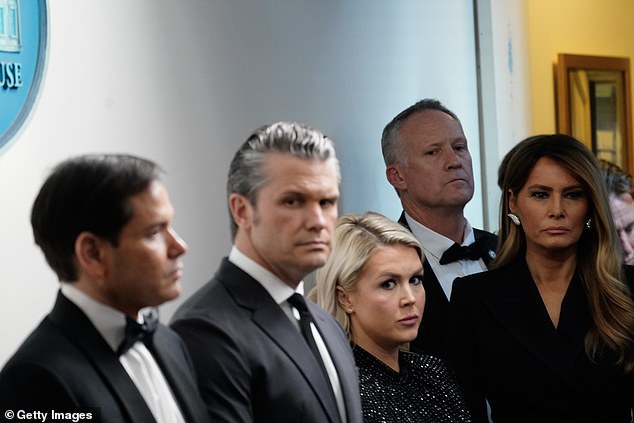 Melania Trump stood in the briefing room as the President delivered an update to the nation on the White House Correspondents' Dinner shooting