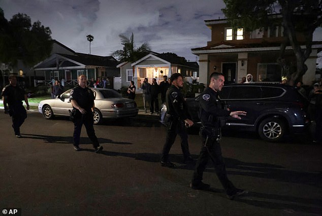 Late on Saturday night, the family home in Torrance was swarmed by armed officers looking for evidence connected to the shooting