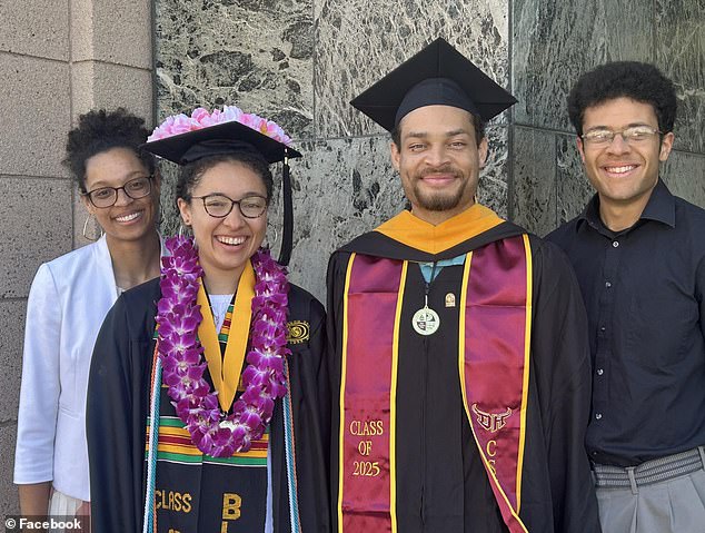 Allen seen here with family members including brother Gabriel, right and his sisters Stephanie and Avriana