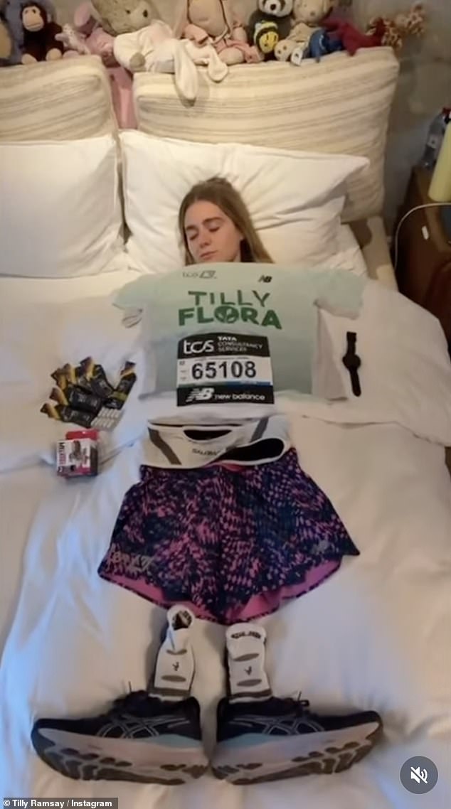 Gordon wished his daughter Tilly 'all the very best' on Saturday as she prepared to take on her first ever London Marathon