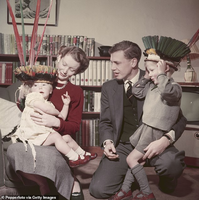 David pictured with his wife Jane and their children Robert and Susan in 1956
