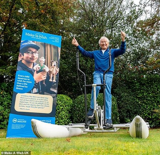 Mr Fahey (pictured) will use a specially designed human-powered 'aqua elliptica' to complete the challenge - a watercraft that uses a forward walking-style motion to move across the water