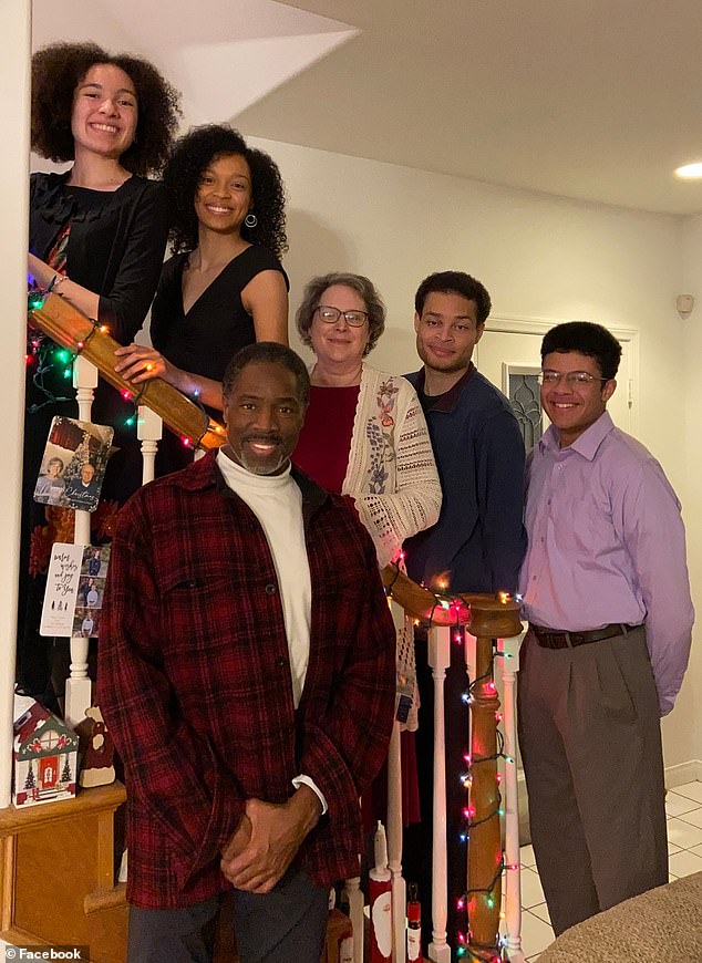 The Allen family are seen with Allen, second from right, together with brother Gabriel, his mother Kathy, father, Thomas, and sisters Stephanie and Avriana
