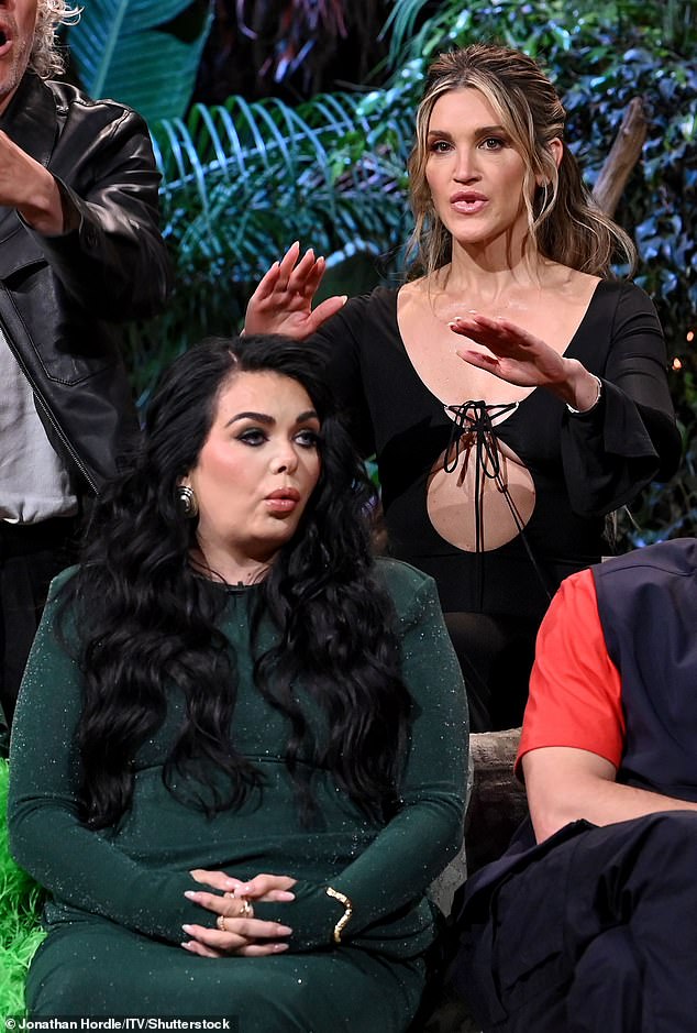 She went on describe the fall out on stage as 'something from Jerry Springer' which left Ashley Roberts (back) and Scarlett Moffatt (front) in tears during the commercial break