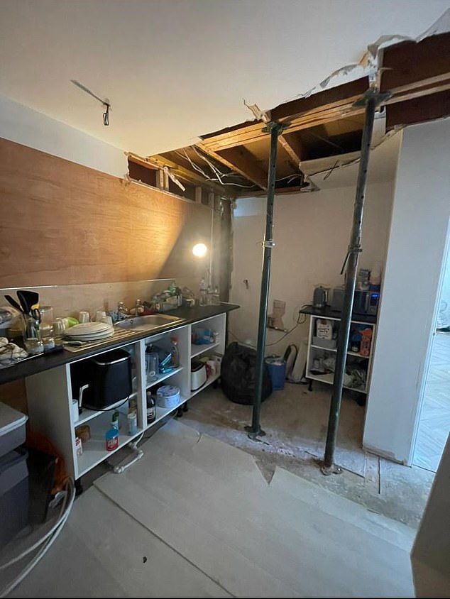 Work was stopped after problems were identified by the council, including the risk of the first floor collapsing
