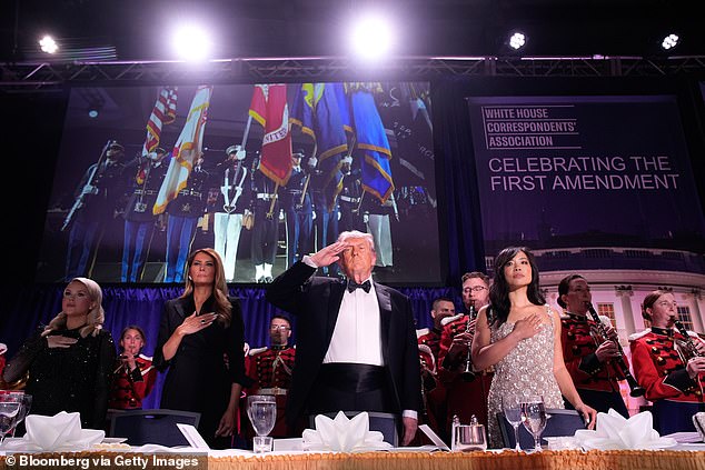The parody skit came just days before gunfire erupted at the event on Saturday evening in Washington DC, which saw President Trump in attendance in person for the first time while in office