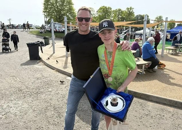 The 16-year-old is the son of Paralympian Danny Crates, a British world record holder in the 800m (pictured)