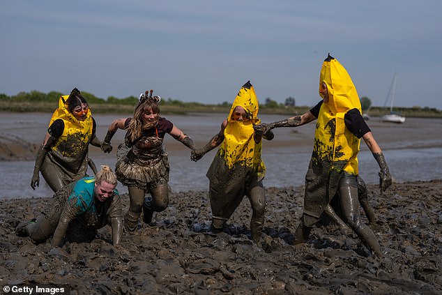 Some contestants choose to up the ante by dressing in fancy dress - bananas, Where's Wally, fairy's, Mario and minions have been known to cross the riverbank