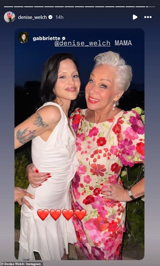Denise said: 'I don’t understand high fashion but I live vicariously through my daughter-in-law to be, Gabbriette and what she’s wearing. I get some cast-offs from Gabi'