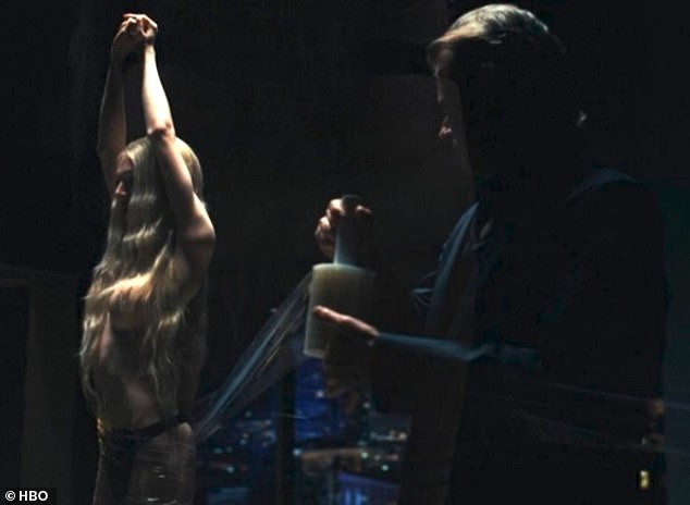Another 'cringe' BDSM scene featured topless Jules (Hunter Schafer) working as an escort and getting wrapped in saran wrap