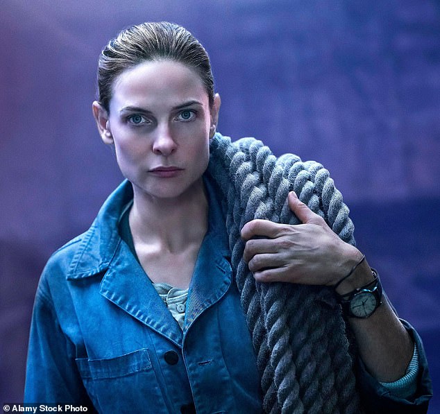 Rebecca Ferguson pictured in 2023, wearing a Tissot Everytime Stainless Steel Watch in the TV show Silo